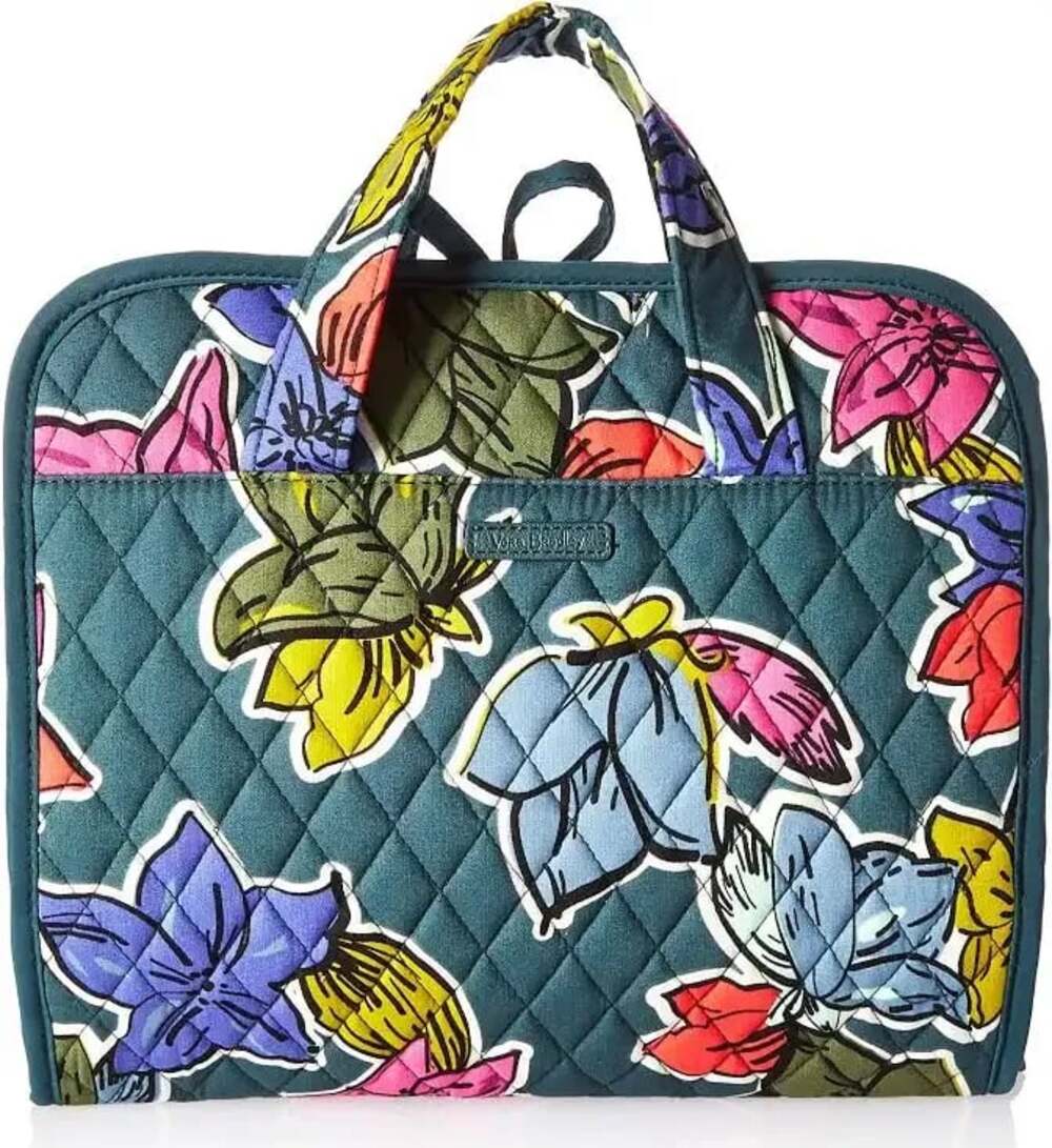 Vera Bradley Falling Flowers Hanging Travel Organizer Toiletry Bag